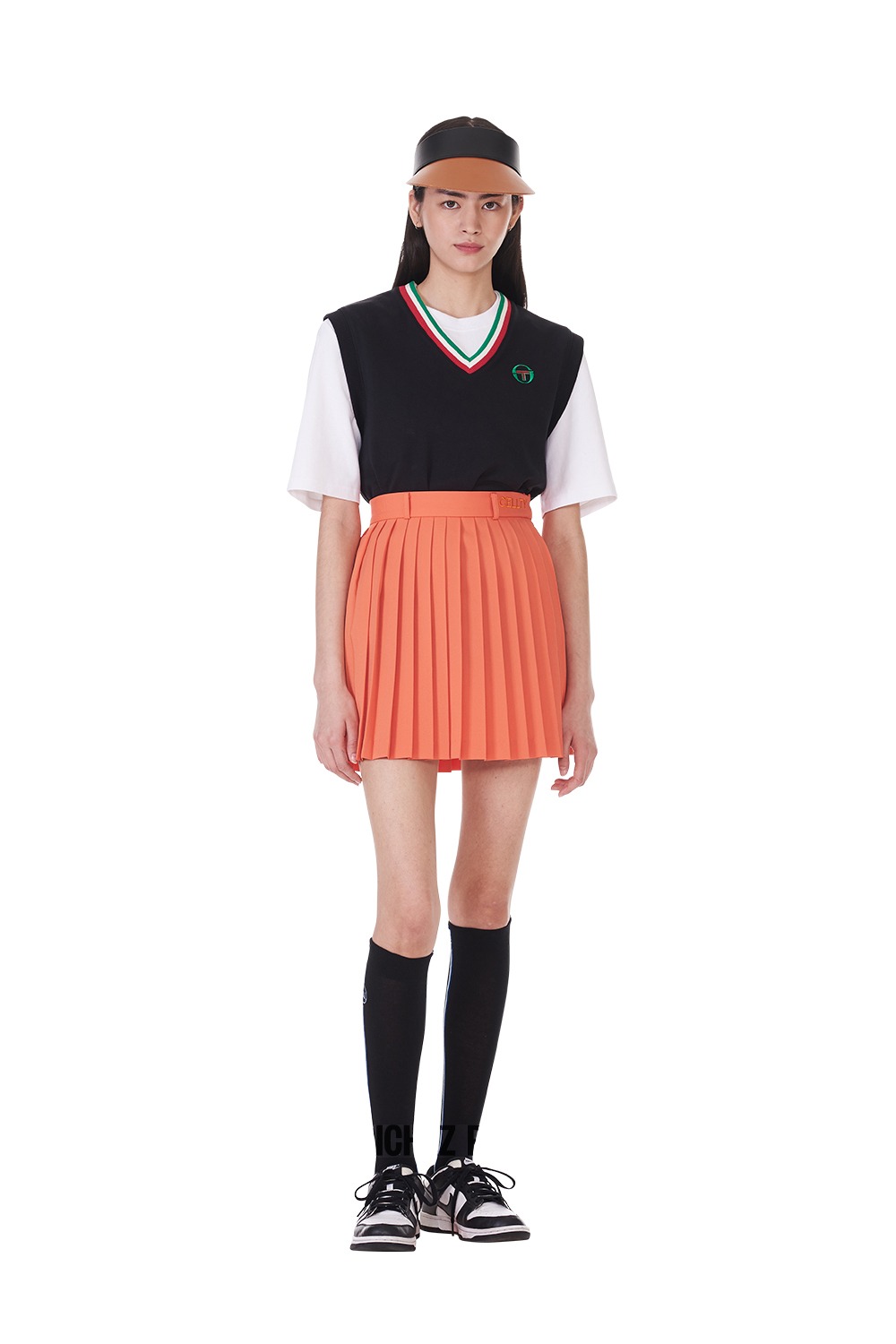#030 Vol.2 | Orange Pleats Skirt - 리치즈 RICHEZ