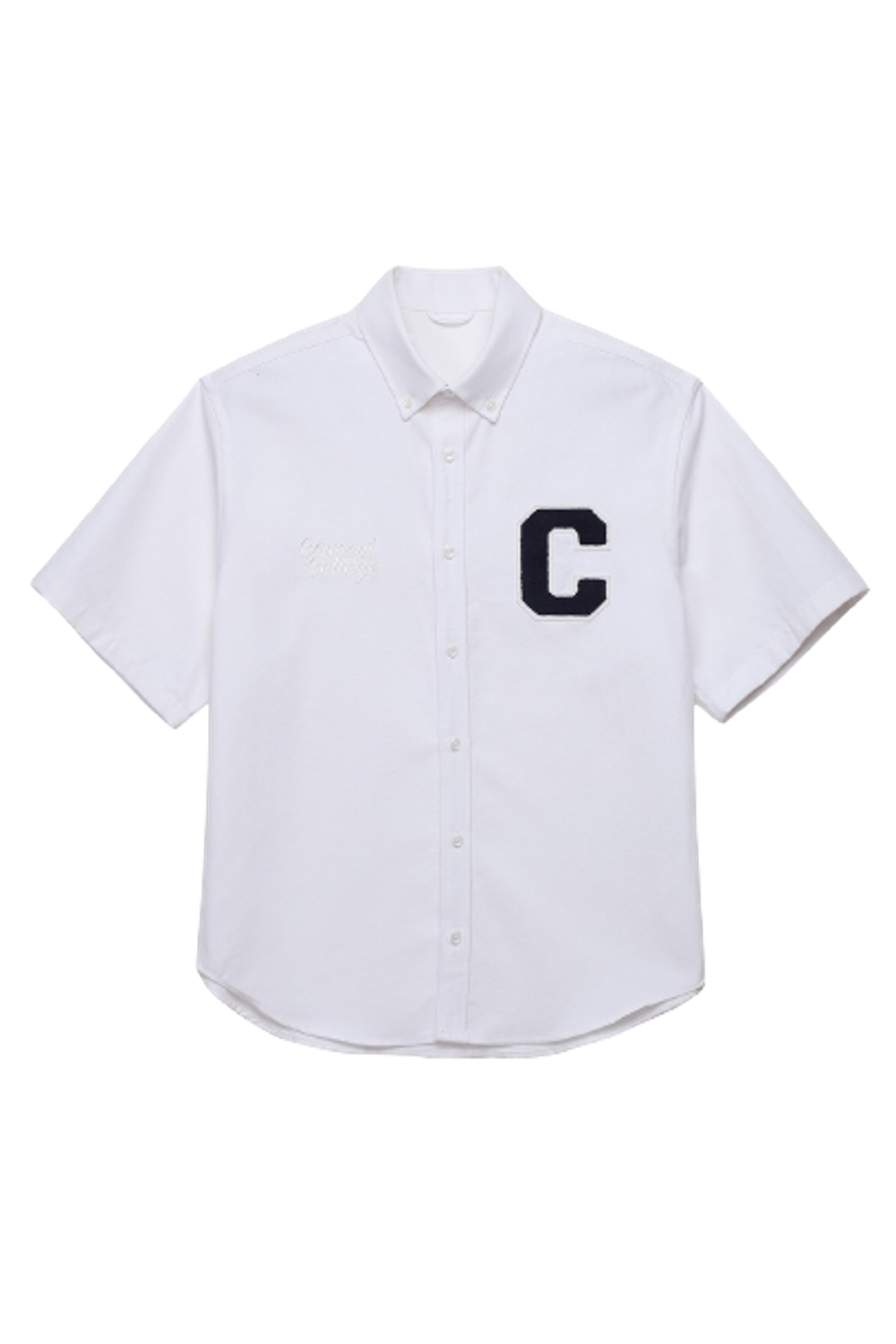 C Patch Short-Sleeved White Oxford Shirt (WHITE) RICHEZ