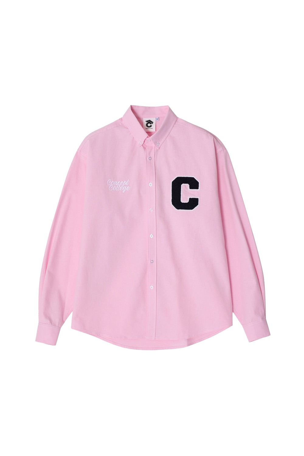 C 패치 옥스퍼드 셔츠 (핑크) - 리치즈 RICHEZ